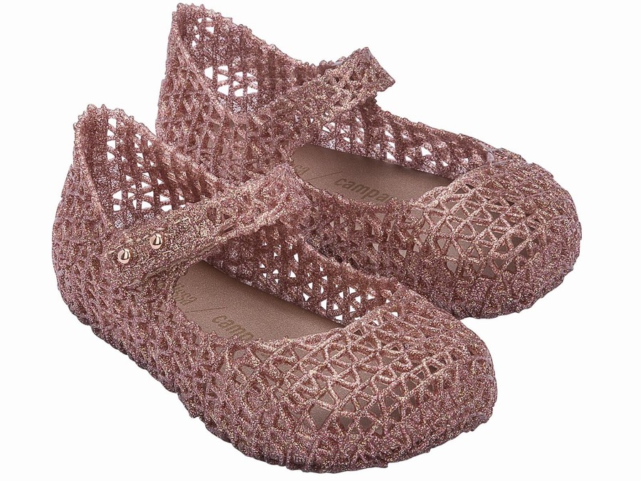 Bailarinas Mini Melissa Campana Papel Glitter Bebe - Rosas - Argentina CBD-659328